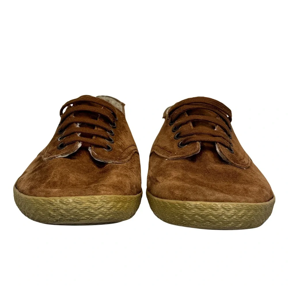 Vans Women's 8.5 Suede Fleece Lined Sneakers‎ Brown Cozy Retro Low Top Shoes